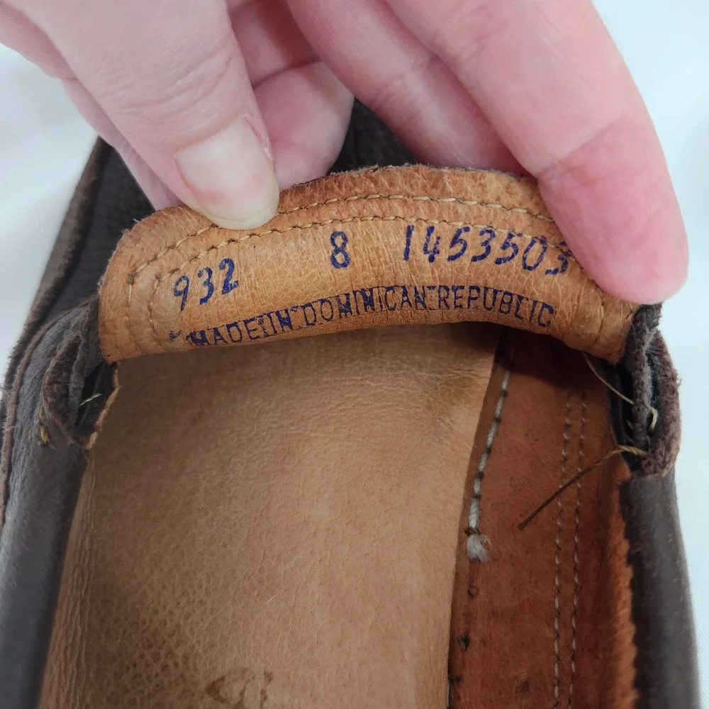 Minnetonka Moccasins Brown Leather Slip On‎ Driving Shoes Mens 8 Twin Gore 932